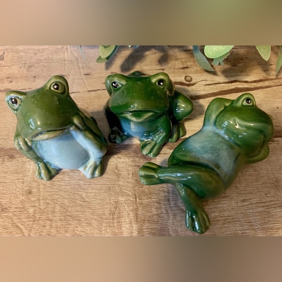 🐸 3 CERAMIC GNOME FIGURINES 🐸 - Picture 4 of 5